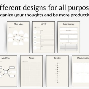 Brainstorm Template Bundle Productivity Digital Planner Mind Map ...
