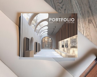Architecture Portfolio Template, Architect Template Canva, Interior Design Editable Portfolio, Architect CV Architecture Presentation Layout