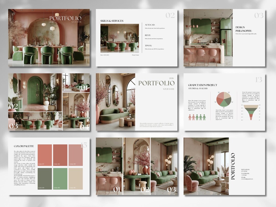 Interior Design Portfolio Template, Luxury Interior Design Template ...