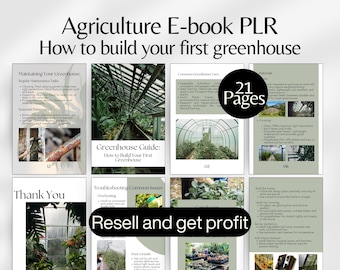 Greenhouse Ebook Plr Template, How To Build A Greenhouse Guide, Agriculture PLR Book, Done For You Book, Resell Ebook, Online Passive Income