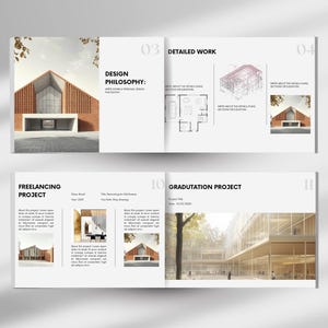 Architecture Portfolio Template Architecture Presentation Canva Template A4 Architectural Digital Templates Student Resume Project Proposal
