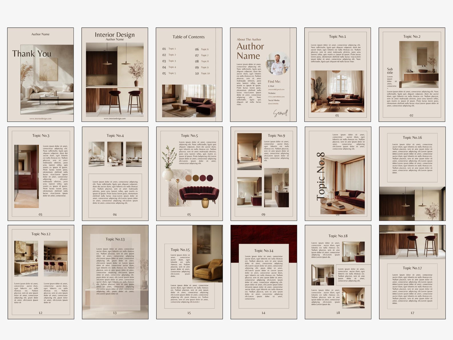 Interior Design Ebook Template Canva Editable Ebook Template Home Decor ...