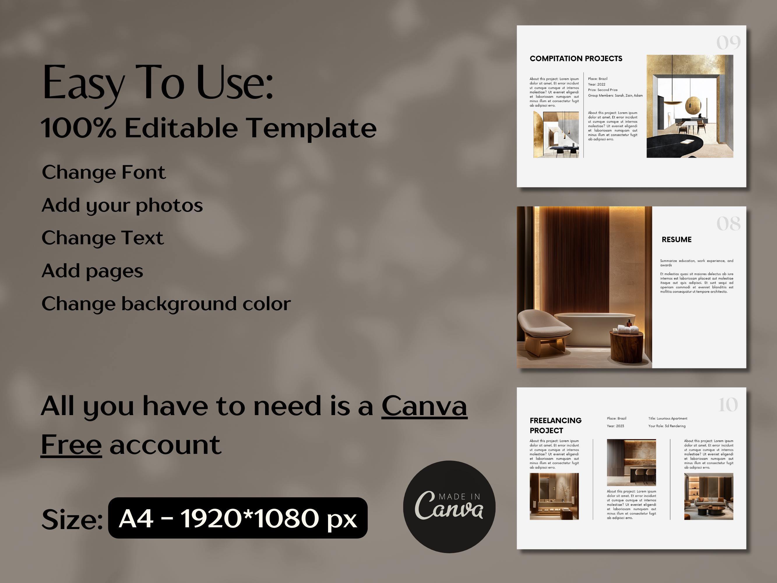 Interior Design Portfolio Template, Luxury Interior Design Template ...
