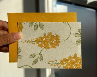 Ensemble de 5 cartes et enveloppes Freesia