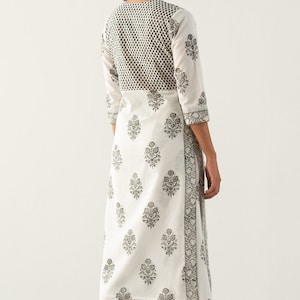 Breezy Black and White Block Print Kurta and Pants - Set of Two. - Etsy