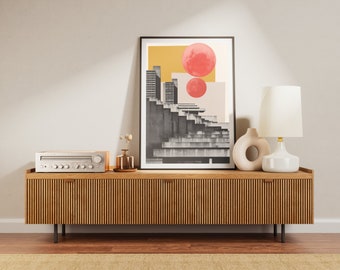 A Brutal Moon Architectural Print_Moon_Cityscape_The Barbican_Wall Art_Modernism_Collage