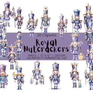 Christmas Nutcracker Clipart Pack | Nutcracker Printable  | Royal Christmas | Merry Christmas PNGs | Card Making | Digital Paper Download