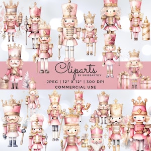 Clipart de quebra-nozes de Natal PNG, gráficos de quebra-nozes rosa, clipart de quebra-nozes para decorações de férias