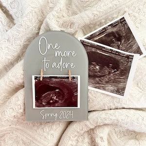 Personalised Pregnancy Announcement, Baby Announcement Sign, Expecting, One more to adore, Baby Due, Baby Scan, Expecting