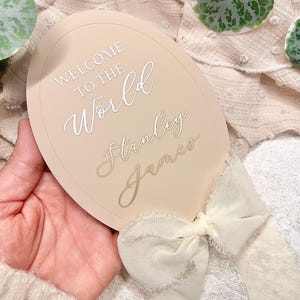 Personalized Baby Announcement Disc: Acrylic Newborn Photo Prop