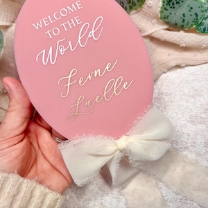Personalized Baby Announcement Disc: Acrylic Newborn Photo Prop