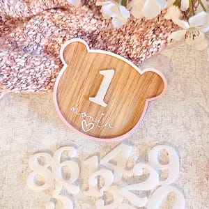 Baby Girl Meilensteinkarten, Meilensteinkarten, Neugeborenen Fotorequisite, Meilensteinkarten, Babypartygeschenk, neues Baby, Hallo Welt, Teddy