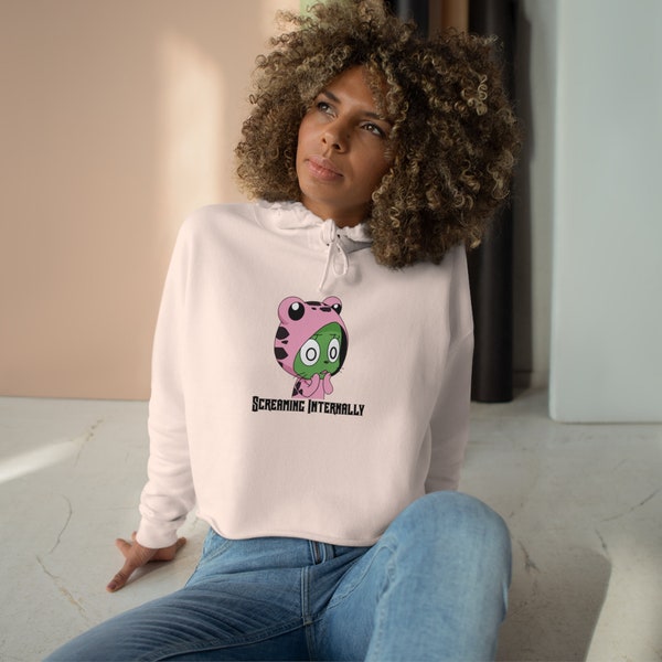 Frosch from Fairy Tail Screaming Internally Crop Hoodie