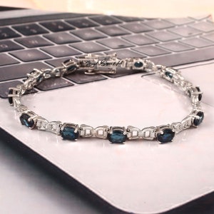 June Birthstone Bracelet-Alexandrite Bracelet-Color Changing Gemstone-Sterling Silver Bracelet-Colors Changing Bracelet