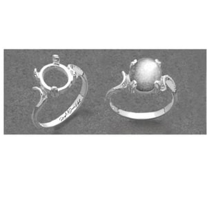 8x10MM Oval Semi Mount Ring, Semi Mount Halo Ring, 925 Sterling Silver Ring, Wedding Ring, Engagement Ring, Ready to set your own stone