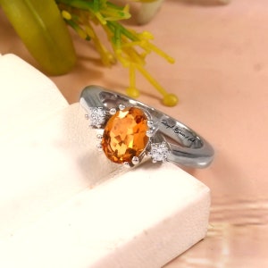 Natural Yellow Citrine Ring, 925 Sterling Silver Ring, November Birthstone Ring, Minimalist Ring, Wedding Ring, Gift For Women