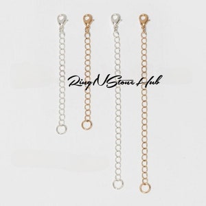U Pick 1pc Solid Silver Chain Extender Removable Adjustable 2 3 4 5 6 7 8&quot; Hypoallergenic Chain Extension for Necklace Anklet Bracelet