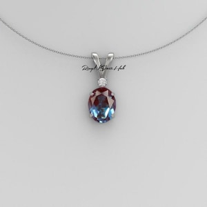 Vintage Alexandrite Necklace, Alexandrite Pendant, Women Alexandrite Necklace, June Birthstone, Gift For Her Solitaire Pendant