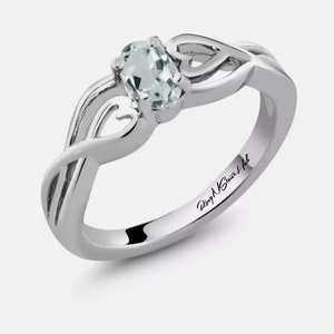 Aquamarine Dainty Ring, Minimalist Ring, March Birthstone Ring, Sterling Silver Ring, Thin Ring, Delicate Ring, Gift for Her, Gemstone
