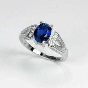 Vintage Sapphire Ring, Sapphire Engagement Ring, Blue Sapphire Ring For Women, Sapphire Anniversary Ring, Art Deco Ring