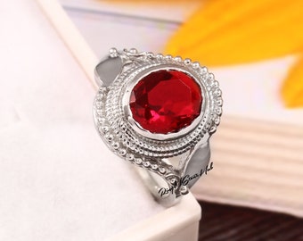 Sterling Silber Labrador Rubin Ring: Edelstein Oval Geschliffen