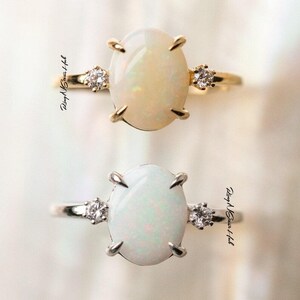 Fire Opal Ring, Dainty Opal Ring, White Opal Ring, Silver Opal Ring, Sterling Silver Opal Ring, Delicate Opal Ring