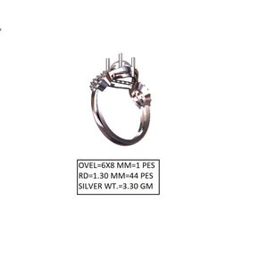 Personalized Wedding Ring, 6x8 mm Oval Semi Mount Ring, 925 Sterling Silver Ring, Engagement Ring, Prong Setting Ring