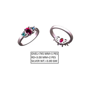 5x7mm Pre-Notched Oval Sterling Silver Mount Ring Setting