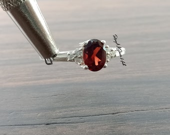 Natural Garnet Ring, January Birthstone Ring, Stackable Ring, 925 Sterling Silver, Birthday Gift, Ring For Her, Garnet Jewelry