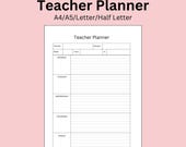 Printable Teacher Planner: A4/A5/Letter Sizes (PDF Download)