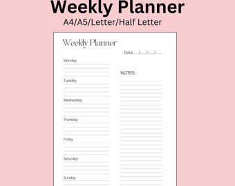 Planificador semanal sencillo: Lista de tareas imprimible (Descarga PDF)