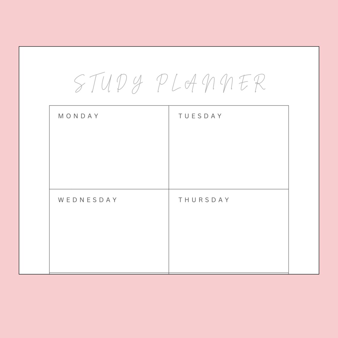 Study Planner, School, University, A4/a5/letter/half Letter, Instant ...