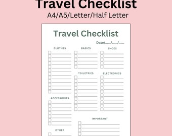 Lista de viaje imprimible: Lista de equipaje y documentos (PDF)