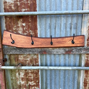 Vintage School Cloakroom Coat Rack Rustic Wood Metal Industrial