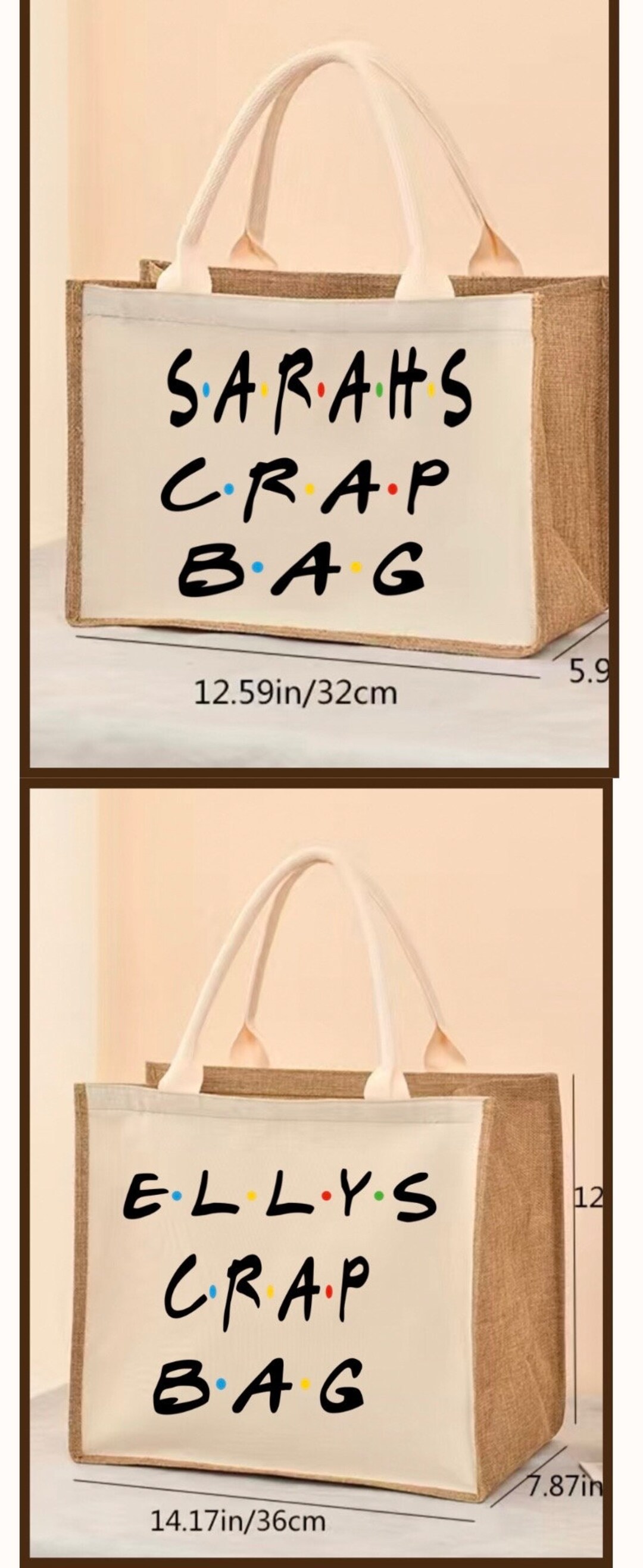 Personalised Friends Inspired Zip up Tote Bag. crap Bag Etsy