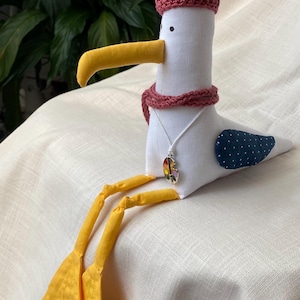 Decorative seagull made of fabric - Seagull - Maritime figure - Handmade - Coastal love