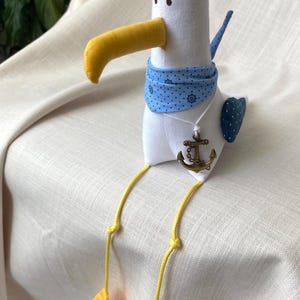 Decorative seagull made of fabric - Seagull - Maritime figure - Handmade - Coastal love
