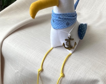 Decorative fabric seagull - Seagull - Nautical figure - Handmade - Coastal love