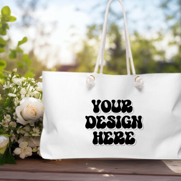 Wedding Weekender Bag mockup, designed for MWW POD and compatible with Printify