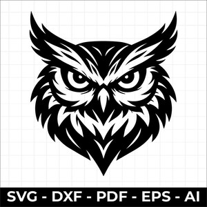 SVG de coruja | Clipart de mascote de coruja | Silhueta de Angry Bird em vetor DXF