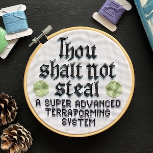 Thou Shalt Not Steal (A Super Advanced Terraforming System) Kreuzstichmuster - Horizon Forbidden West, Zero Dawn, Travis Tate, Gaia