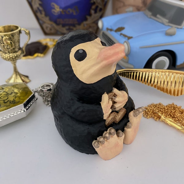 Niffler – figurine imprimée en 3D, pièces d'or, galions