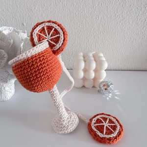 Aperol Spritz Charm Pendant Bag Summer Crochet Amigurumi