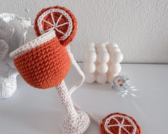 Aperol Spritz tashanger | Hanger | Gehaakt | Amigurumi | Zomer- en lenteaccessoire