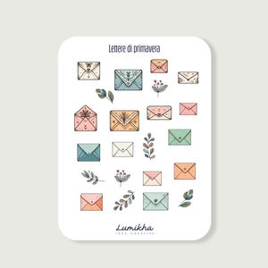 Adesivi buste, Sticker lettera, planner, bujo journal, SPRING, primavera