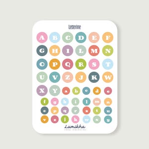 Set adesivi tematici su carta fotografica – Foglio 12x16 cm – Planner, journaling, scrapbooking, agende, tema alfabeto creativo