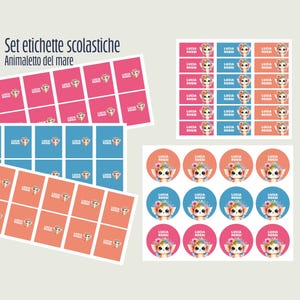 Pegatinas escolares personalizadas – Nombre y apellido del niño – Tema de panda – Pegatinas para cuadernos y material escolar