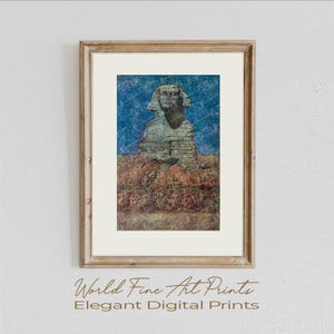 Egyptian Sphinx Wall Art – Great Sphinx of Giza Printable | Ancient Egypt Ruins Poster, 300 DPI Instant Download, 5 Size Options