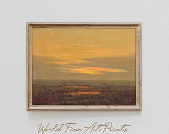 Sunset Landscape Art Print, Home & Office Decor (Digital Download)