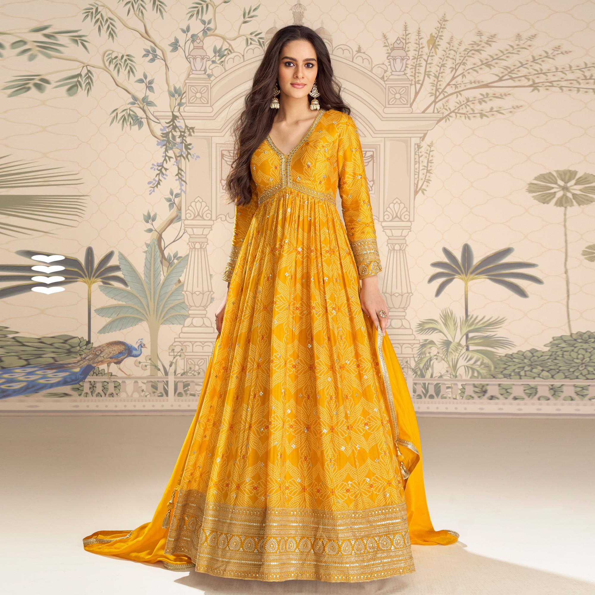 Bandhani Gown - Etsy Bandhani Gown - Etsy